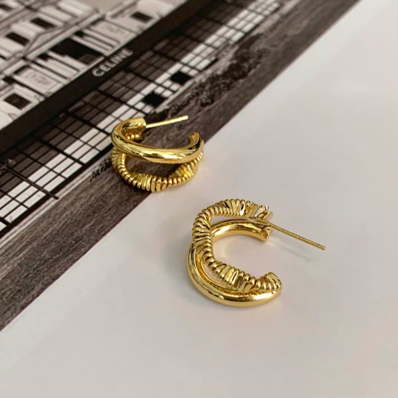 ダブルフープピアス 233149