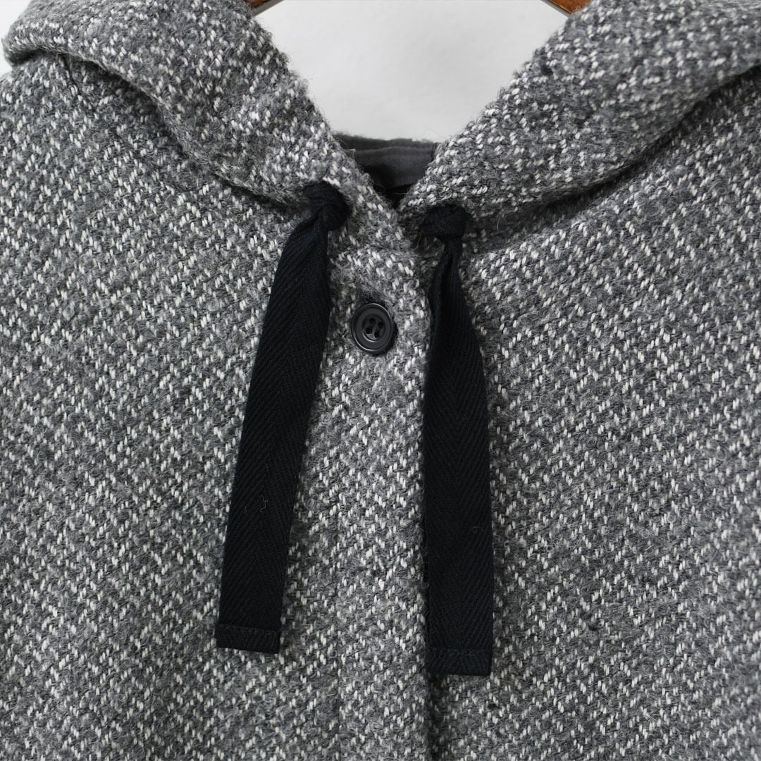 mizuiro ind [ミズイロ インド] wool blend hooded CT [3-270058
