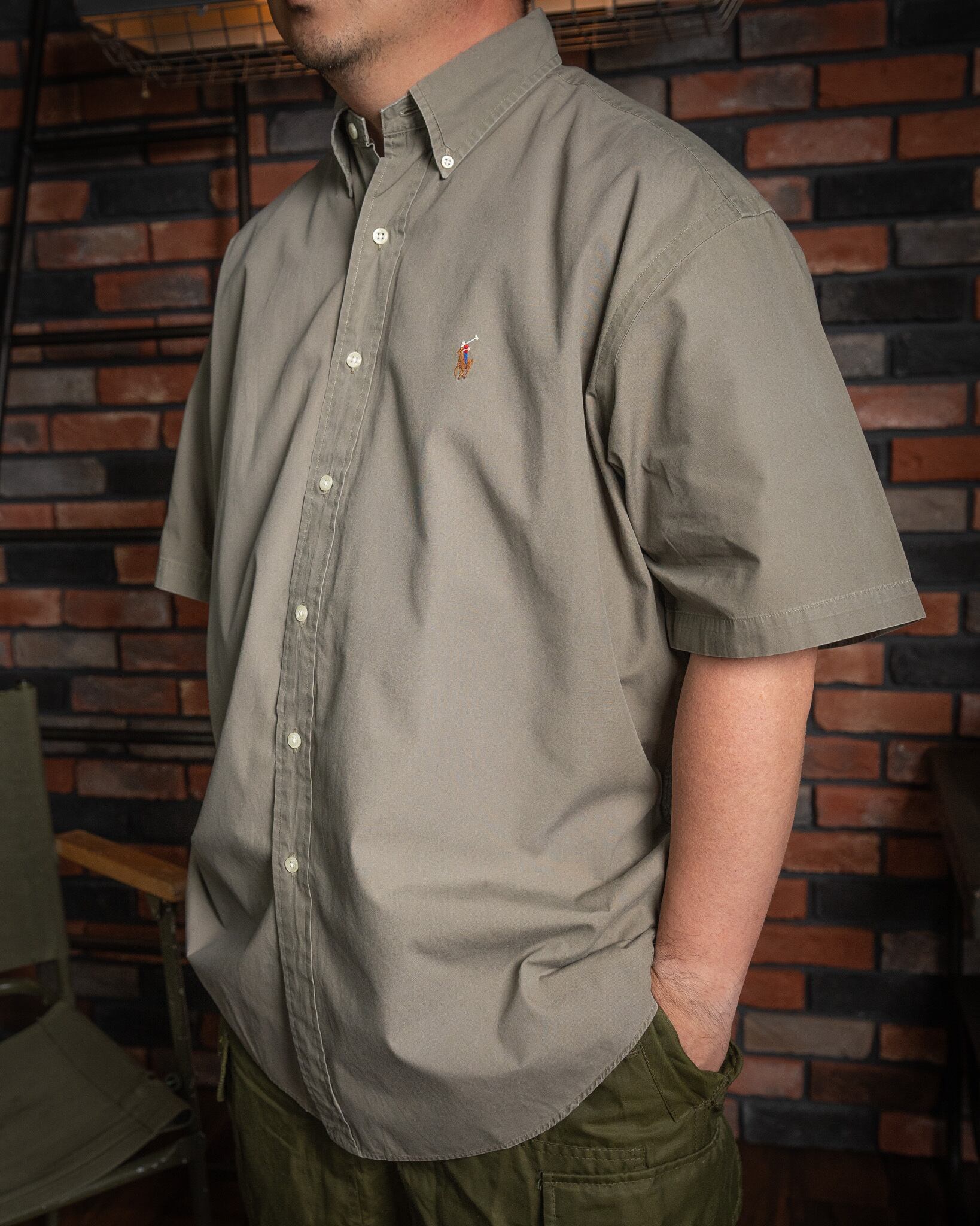 LARGE】Ralph Lauren Short Sleeve Cotton BD Shirt ラルフ LARGE】Ralph Lauren Short Sleeve Cotton BD Shirt ラルフ