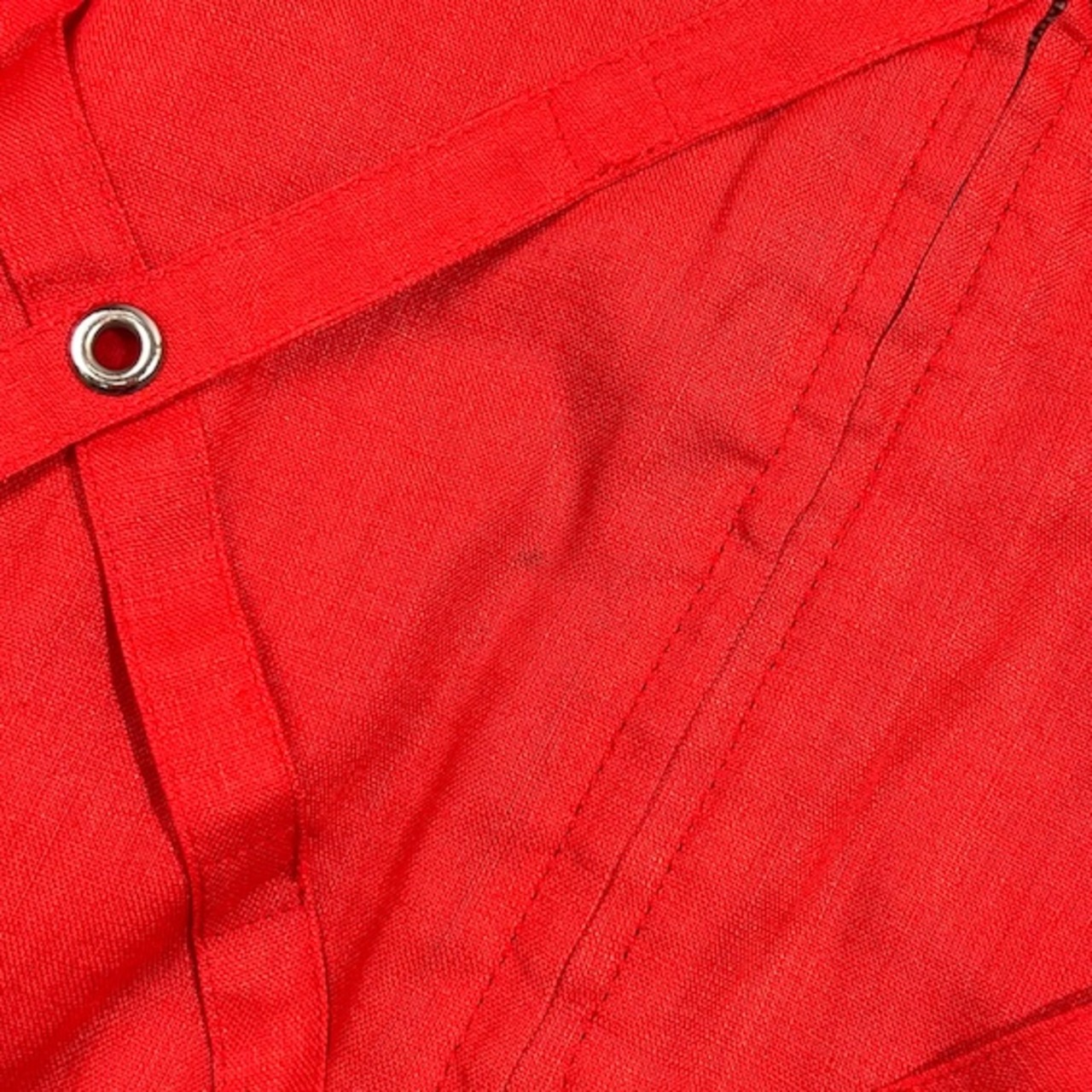 リネン混 伊太利屋 イタリヤ デザイン ジャケット ブルゾン 9A2/レッド系 レディース レトロ ビンテージ