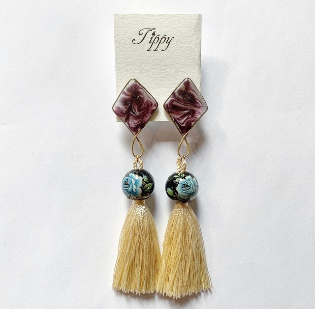 marble tassel pierce / earring