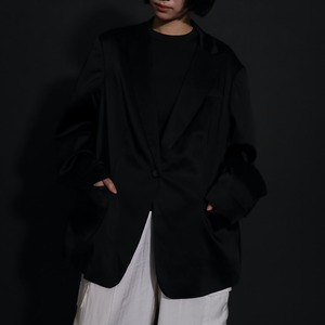 " CK " loose silhouette one button design satin tailored jacket