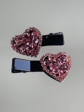 ビジューミニハートクリップ(2個セット)