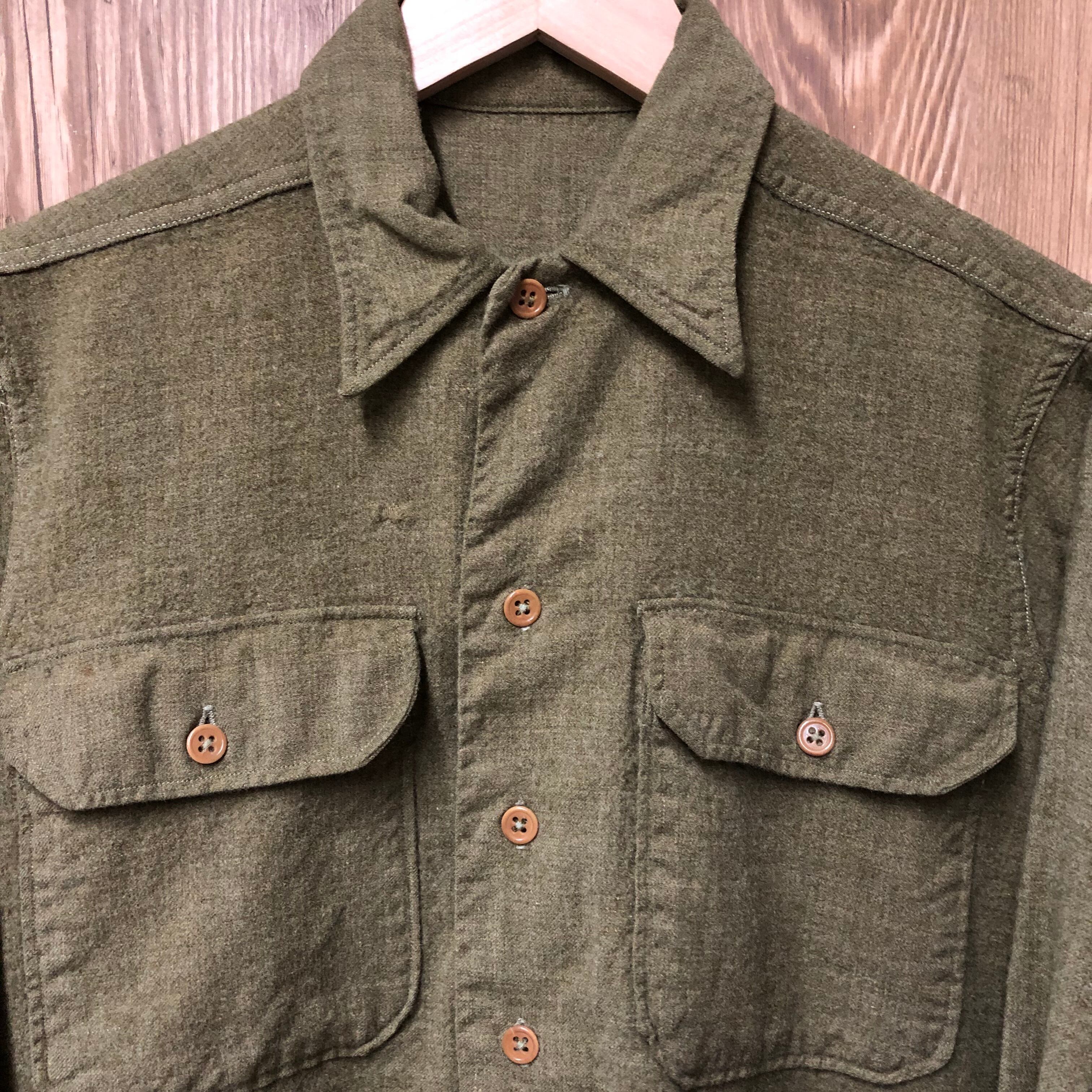 ☆40s VINTAGE U.S.ARMY ウールシャツ メンズMサイズ位 40年代