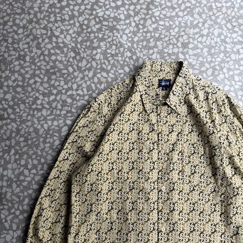 STUSSY / 90's usa製 design ls shirt size L