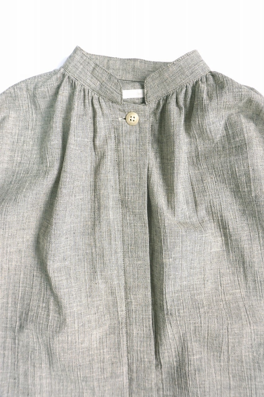Antique Check Fly-Front Blouse