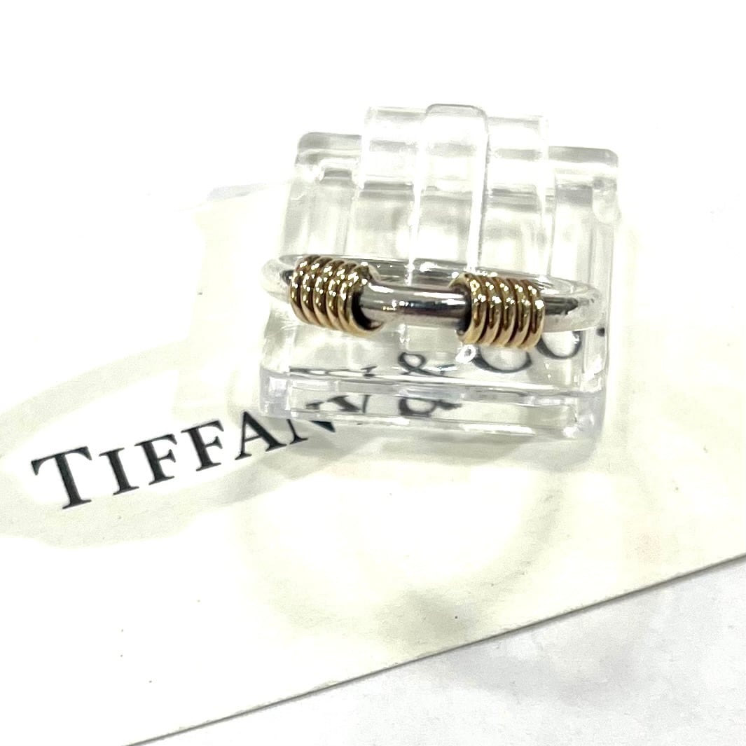 希少【TIFFANY&CO】【8号】2825 silver925× 18K YG コイルリング 8-9号