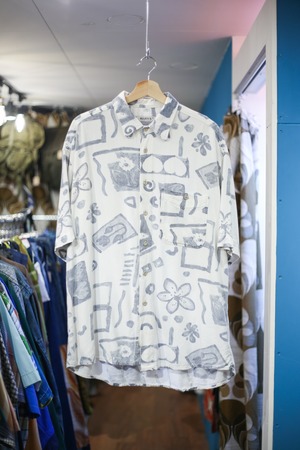 Over size abstract art print s/s shirt
