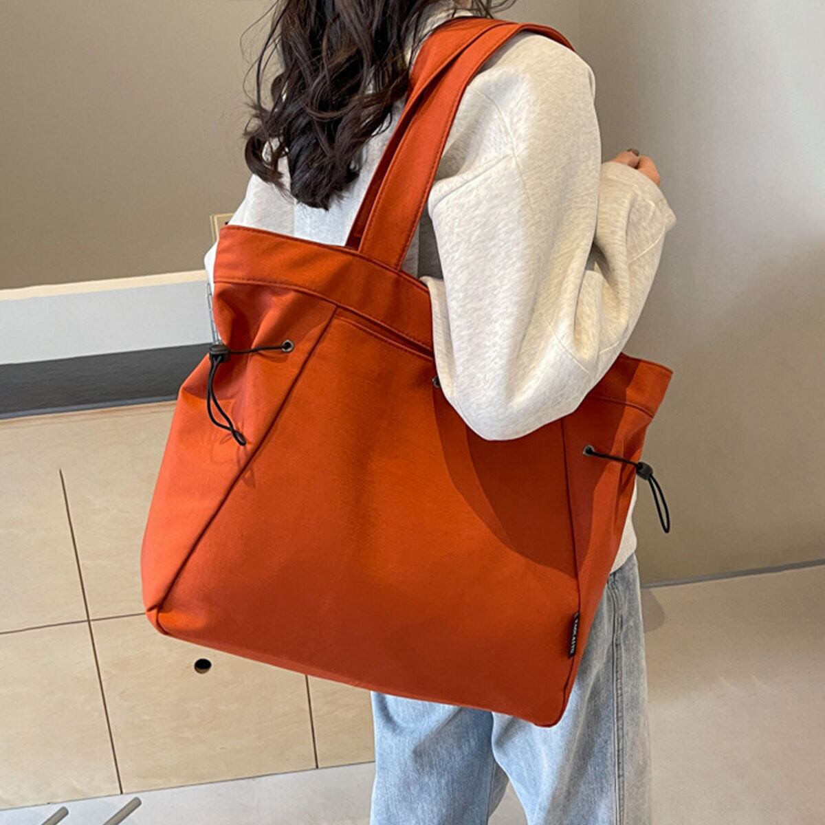 トートバッグ 大容量 A4 レディース 韓国 通勤 通学 ドローストリング おしゃれ 大人 カジュアル 折りたたみ シンプル マザーズバッグ 多収納 無地 大人可愛い 大人女子