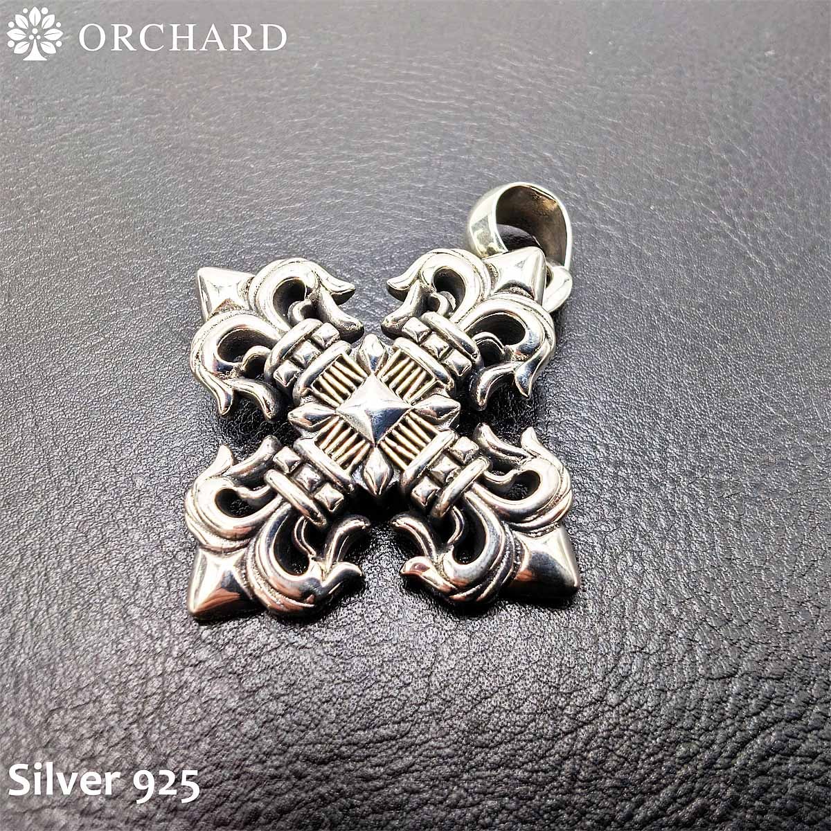 シルバー925 ペンダントトップ Silver925 メンズ レディース クロス ユリ 百合 フルール・ド・リス 高級感