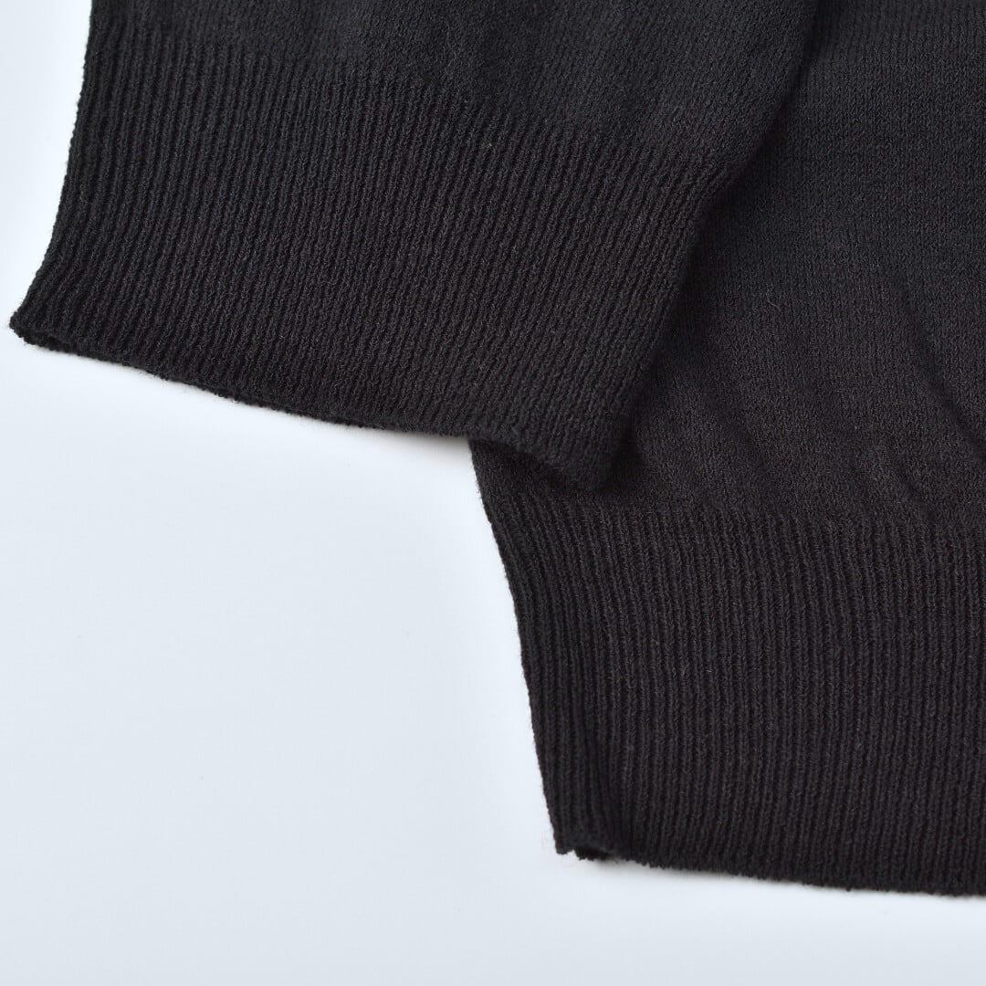 evam eva エヴァムエヴァ コットンラミーカーディガン・ブラック