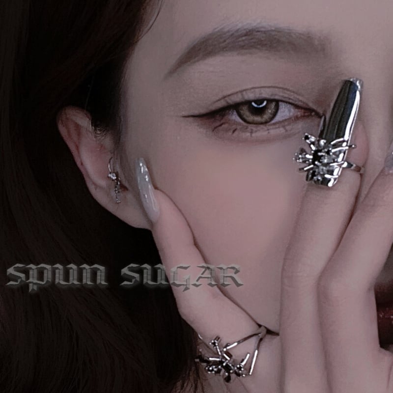 サブカル 服 地雷系 通販 ファッション アクセサリー スパイダーリング 2個セット 闇かわいい ストリート系ビジュアル