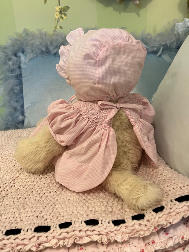 ねこちゃん、ワンちゃん用　スモックワンピース　帽子付　（220909）