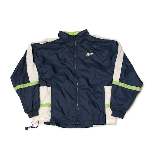 Reebok 90sVintage LimeColorLogoStitchNylonZipJacket