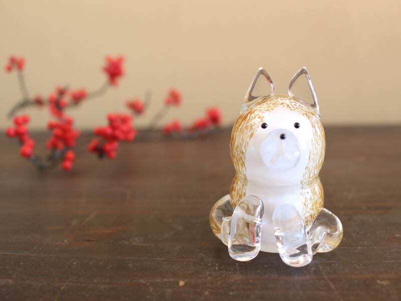 干支戌と毎年使えるガラスの鏡餅《お正月セット》