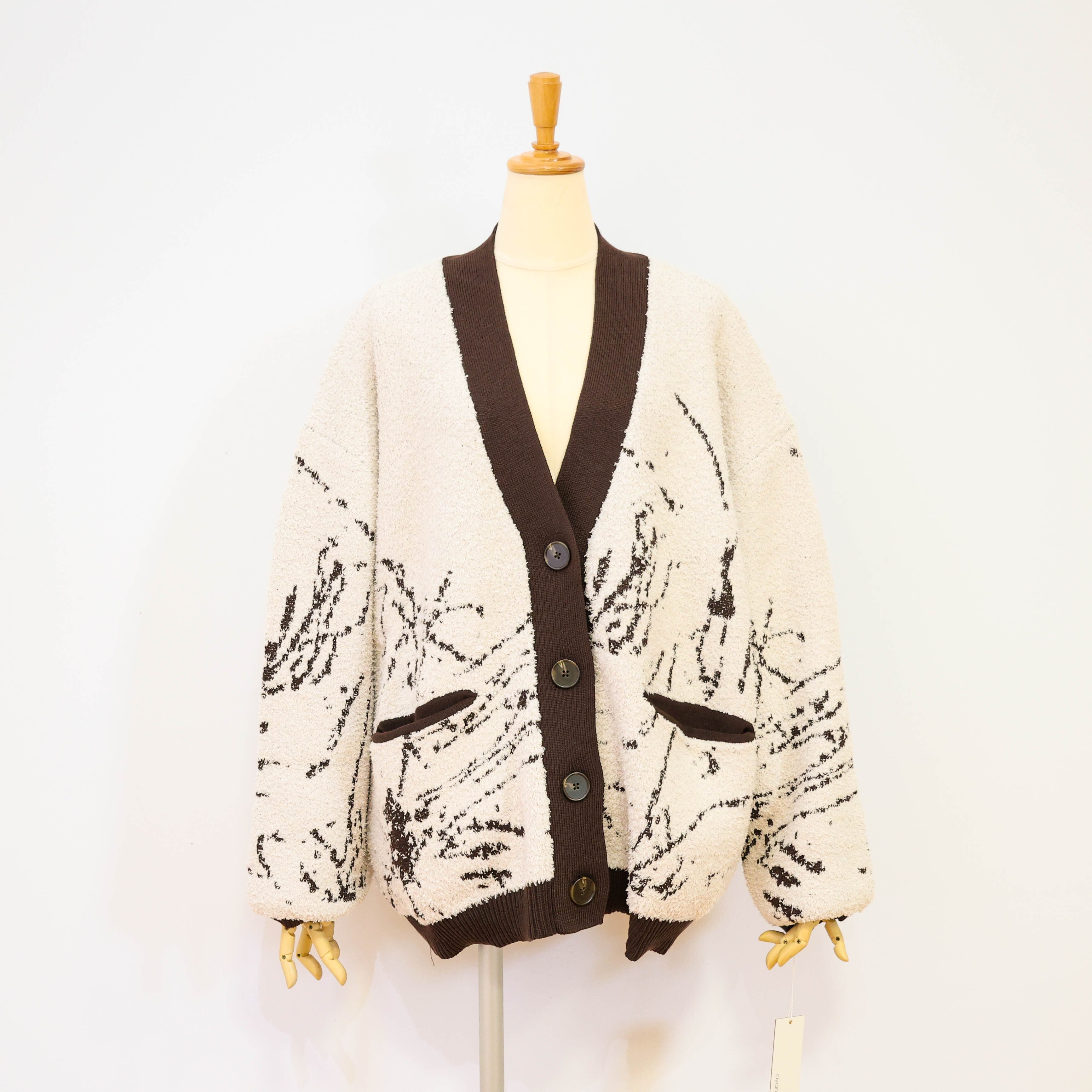 ayane(アヤン) 875834】ニットジャガードモフモフカーディガン