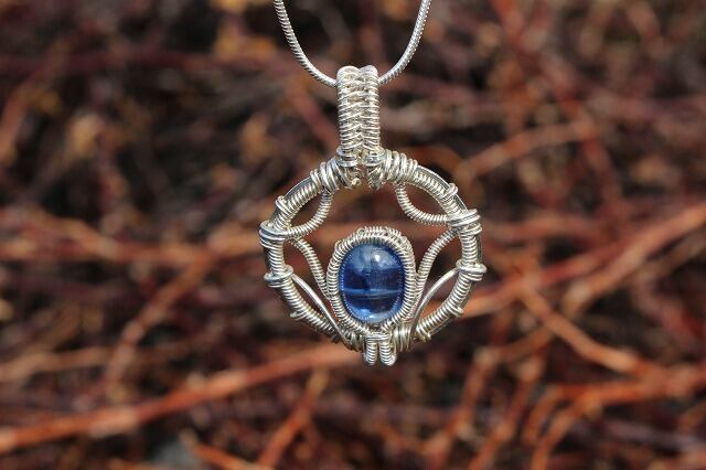 Kyanite silver925 wirewrapping pendant
