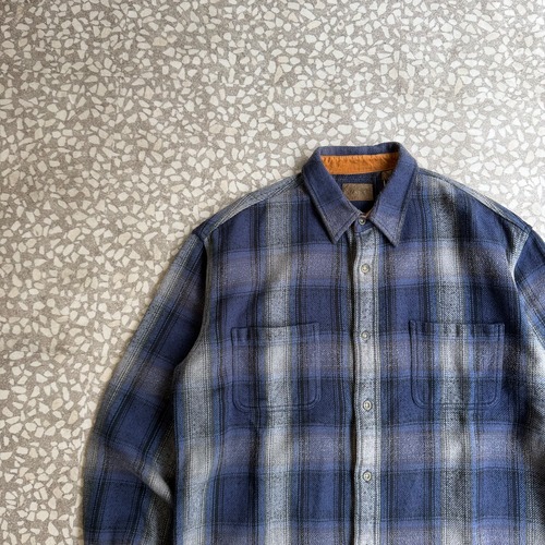 ST JOHN’S BAY / 90’s ombre heavy flannel shirt size L