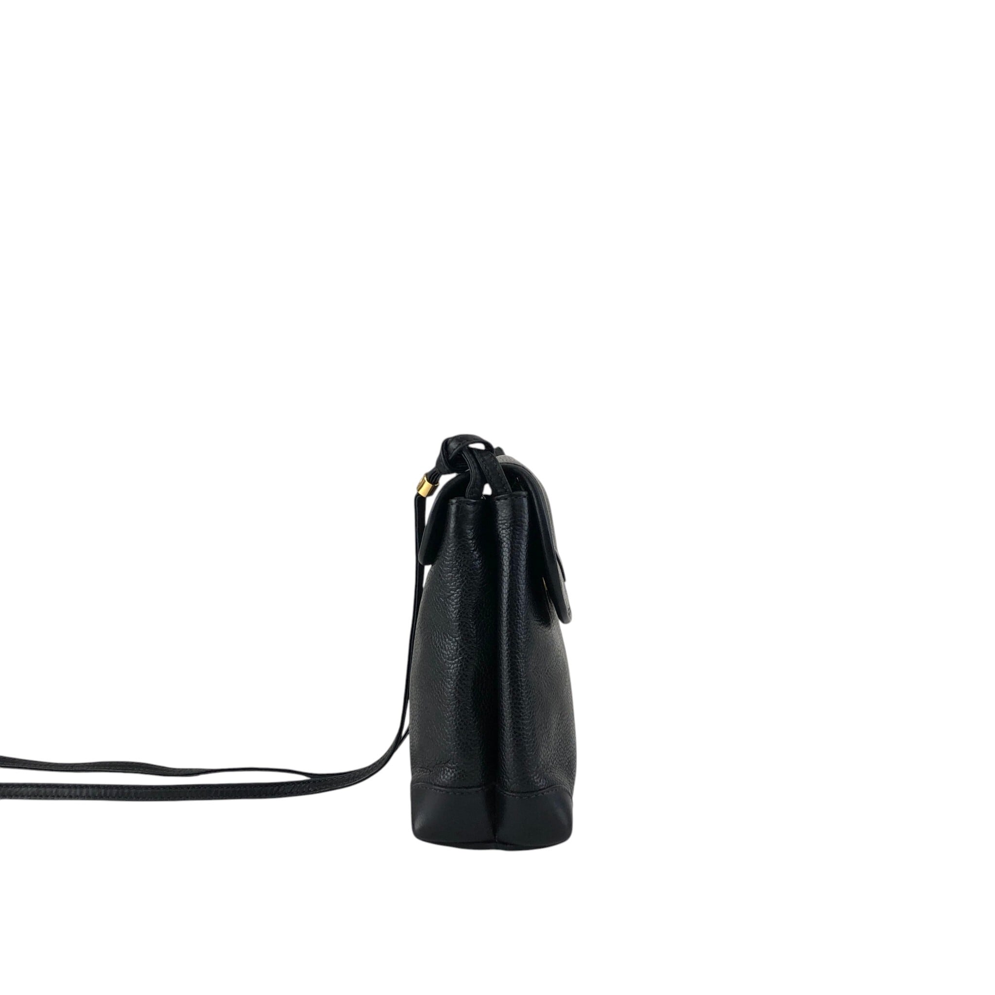 GUCCI グッチ ショルダーバッグ ブラック GGロゴ レザー vintage