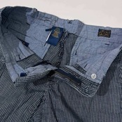 POLO RALPH LAUREN ポロラルフローレン ストライプ コットン ハーフパンツ W82/インディゴ/talonジップ