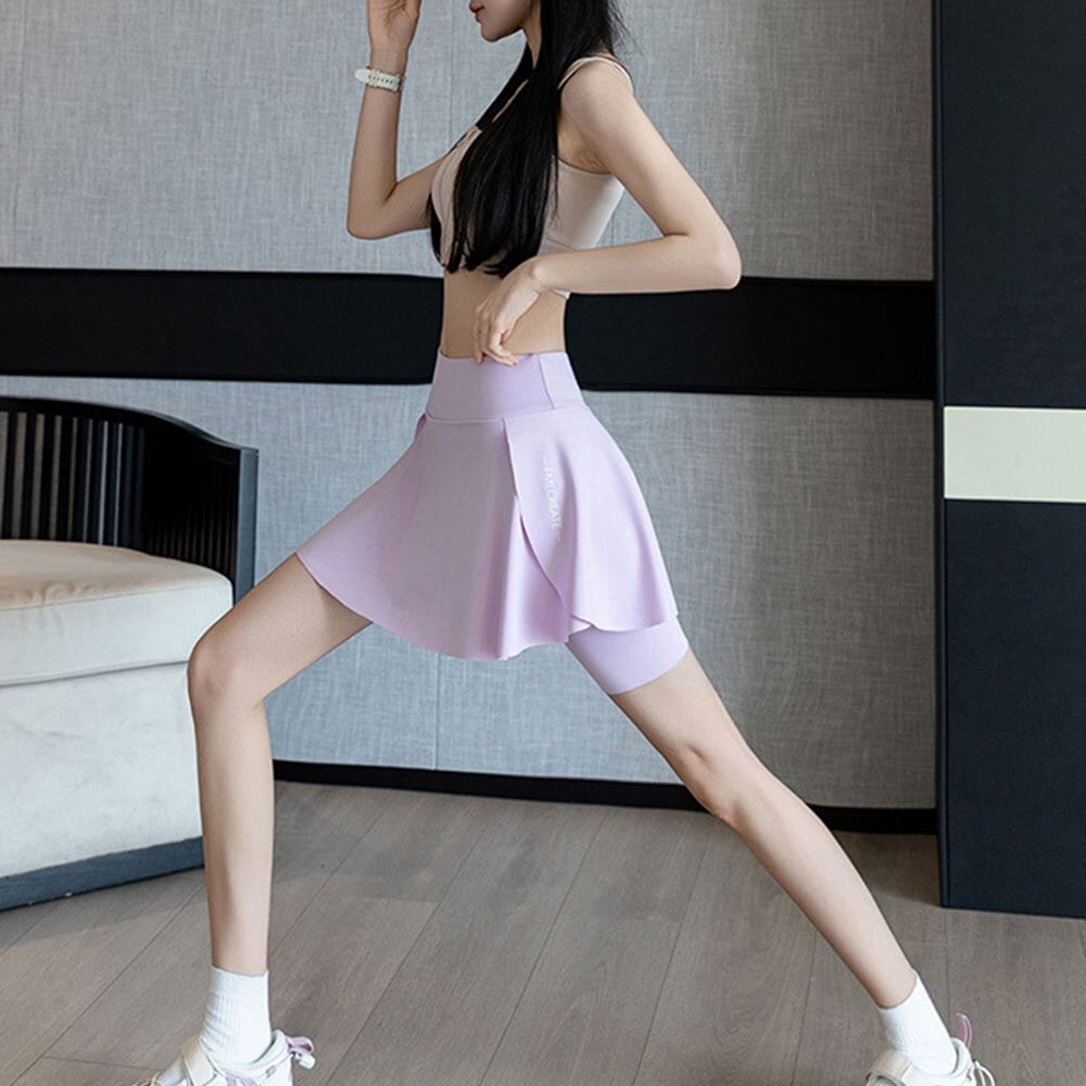 【送料無料】 ショートパンツ スカート付き ヨガパンツ レディース 春夏 韓国 スポーツ ヨガ ダンス フィットネス ジム ジョギング 運動 ストレッチ ポケット付き 大人可愛い 大人女子