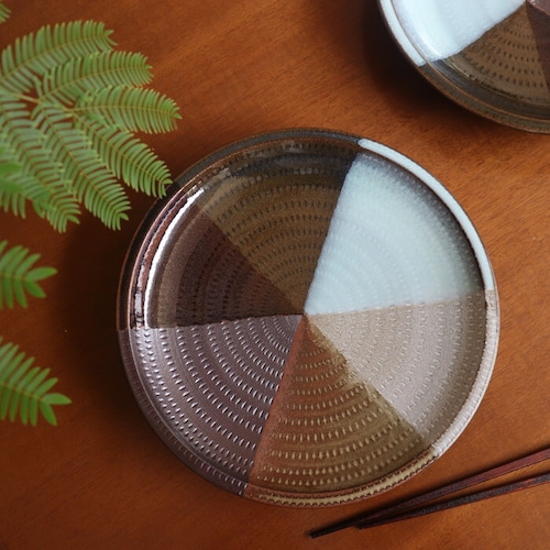 小石原焼 森喜窯 7寸皿 グラデーション Koishiwara-yaki Plate 21cm #056