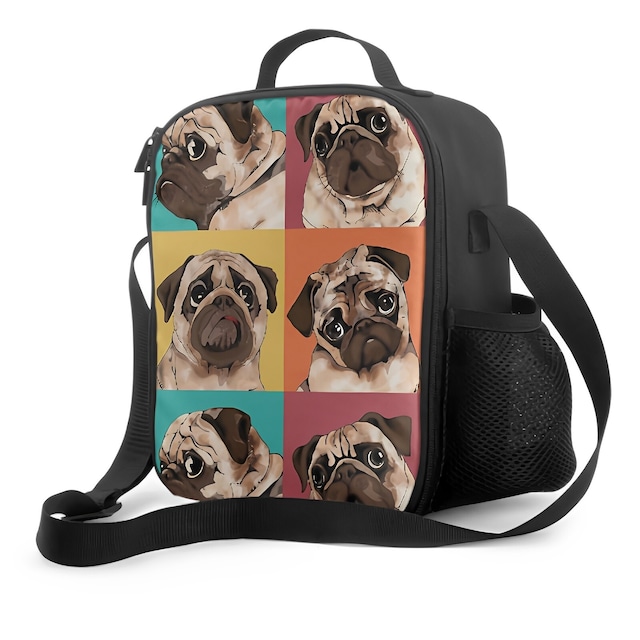 Lunch bag -multiple pugs-　　b54