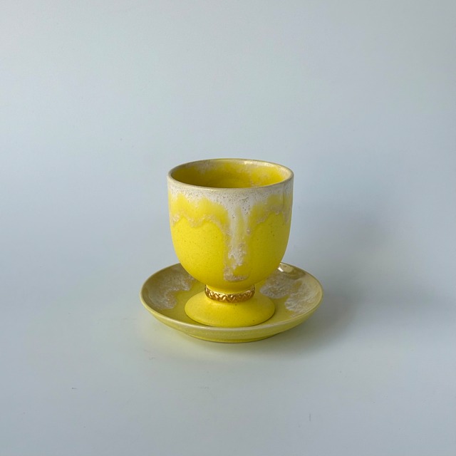 NAOKO HATA CERAMICS Melt series gold cup - Lemon yellow