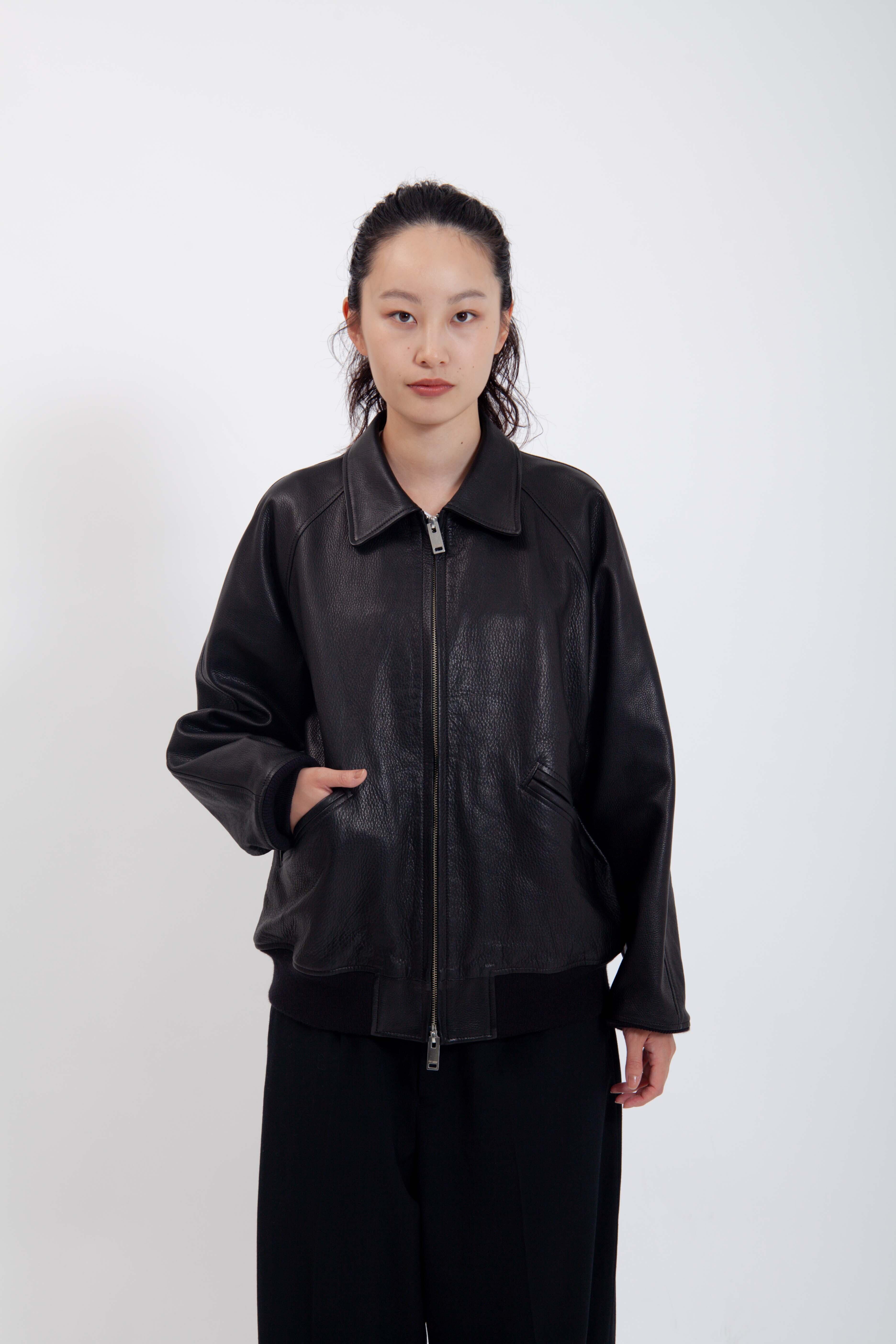 Leather zipup jacket (BLACK) | TTTMSW