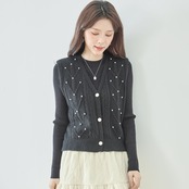 【SALE 10%OFF 4/15 10:00まで】amie studio パールケーブルニットベスト【M~L】ブラック