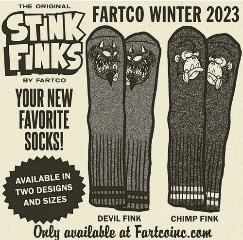 DEVIL, CHIMP STINK FINK SOCKS by Fartco. Inc