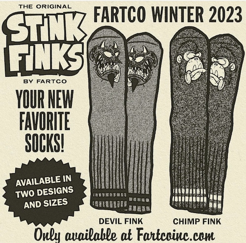 DEVIL, CHIMP STINK FINK SOCKS by Fartco. Inc