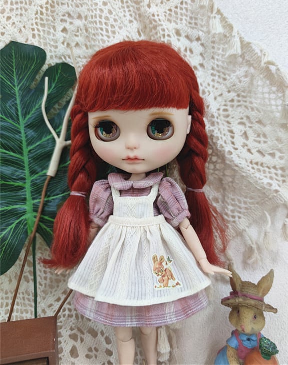 22センチドール Outfit ドール用 うさぎのメイドワンピースセット