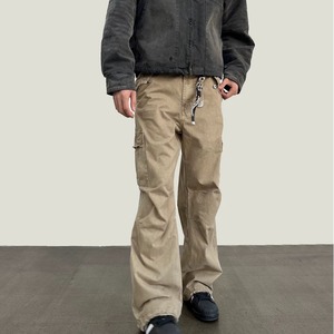 オールドウォッシュヴィンテージレトロダメージ加工ビッグポケットパンツ　1186