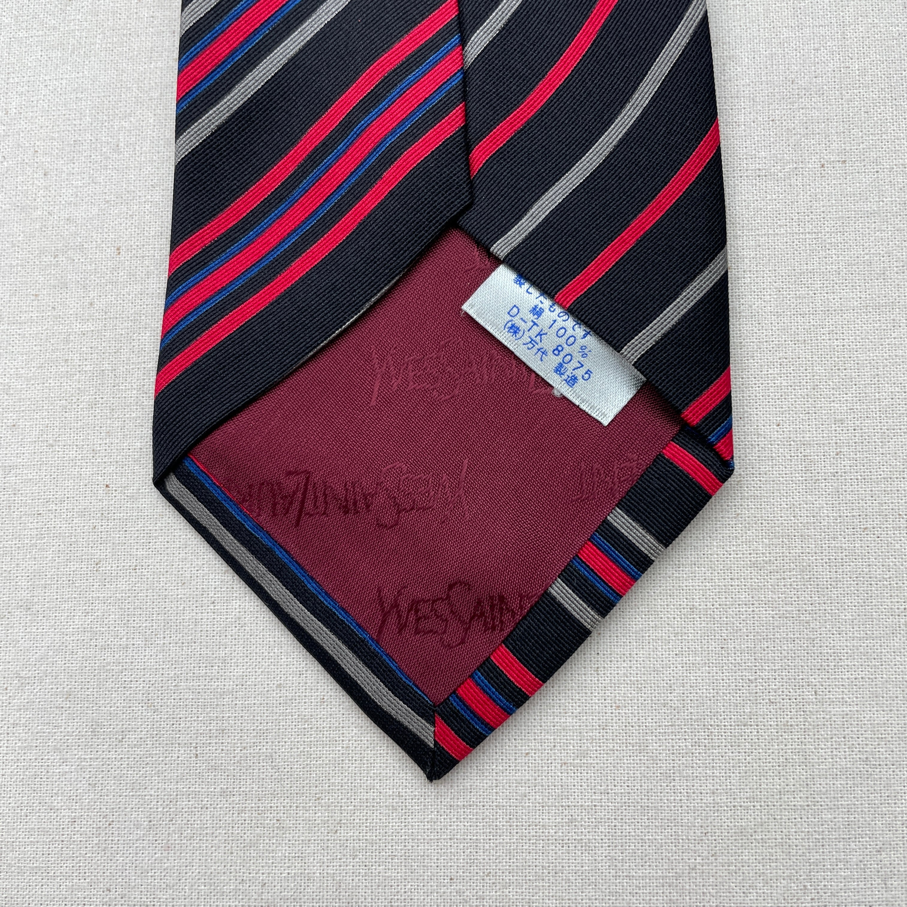 t*a様 サンローラン　ナロータイ　ネクタイ　ブラック　レッド YvesSaintLaurent 】 necktie イブサンローラン ネクタイ | no pain no