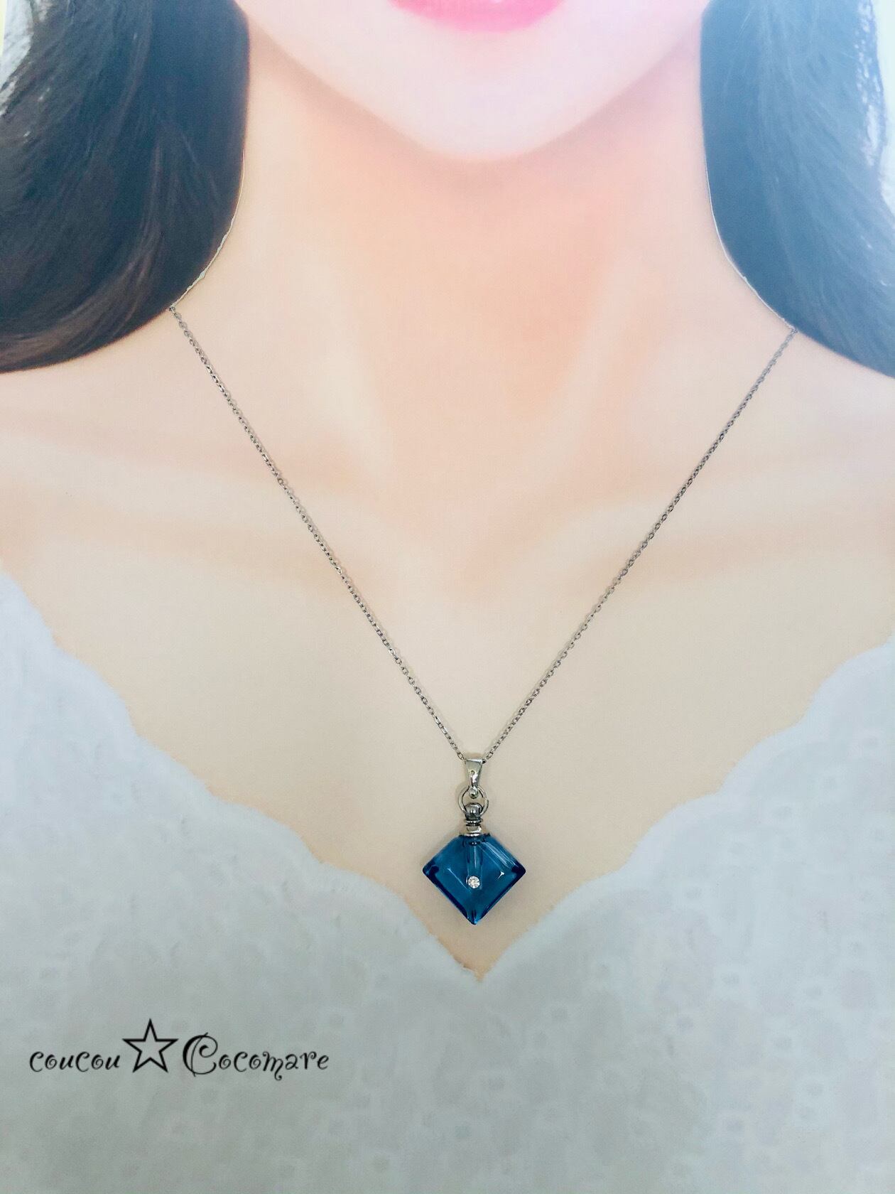 少し訳あり クリスタル 彫刻ひし形 ネックレストップ·͜· ︎︎ 少し訳あり クリスタル 彫刻ひし形 ネックレストップ·͜· ︎︎