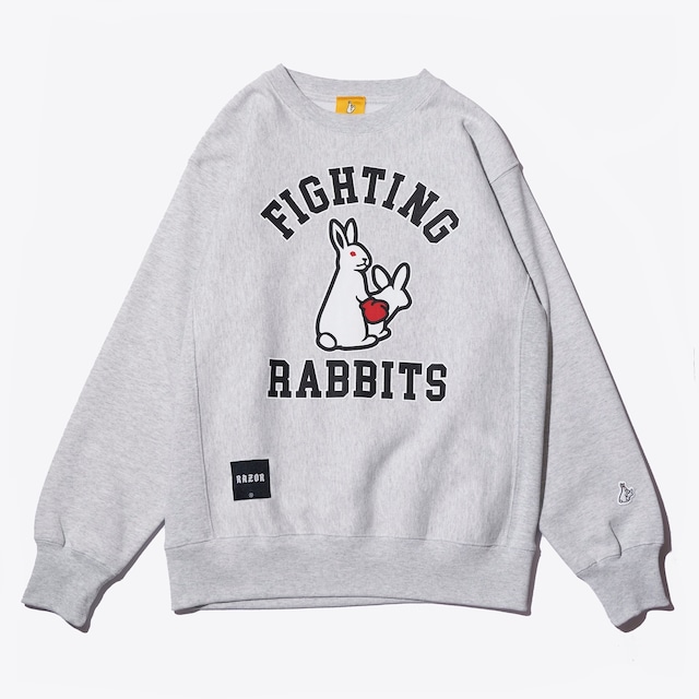 #FR2 FIGHTING RABBITS CREW NECK  GRAY