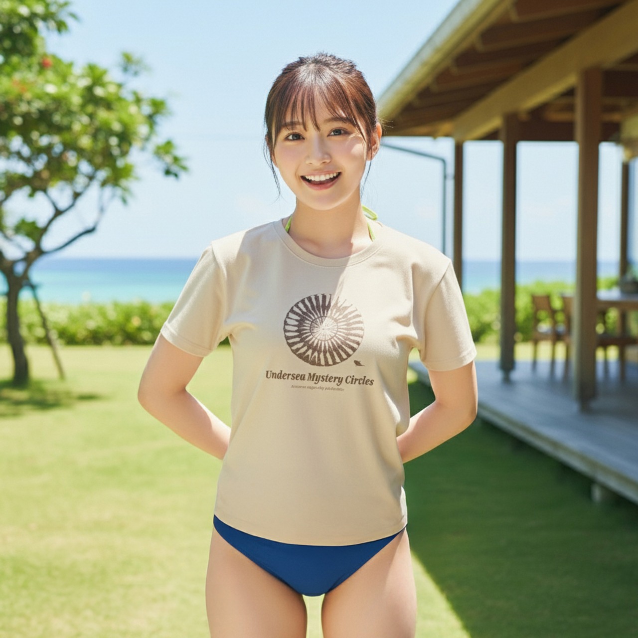 Undersea Mystery Circles-Tシャツ・レディース(サンドベージュ) - 5