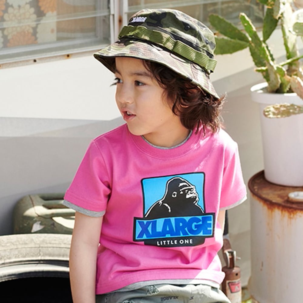 XLARGE KIDS (エクストララージ）xl9422207-配色ボックスOGゴリラ半袖T