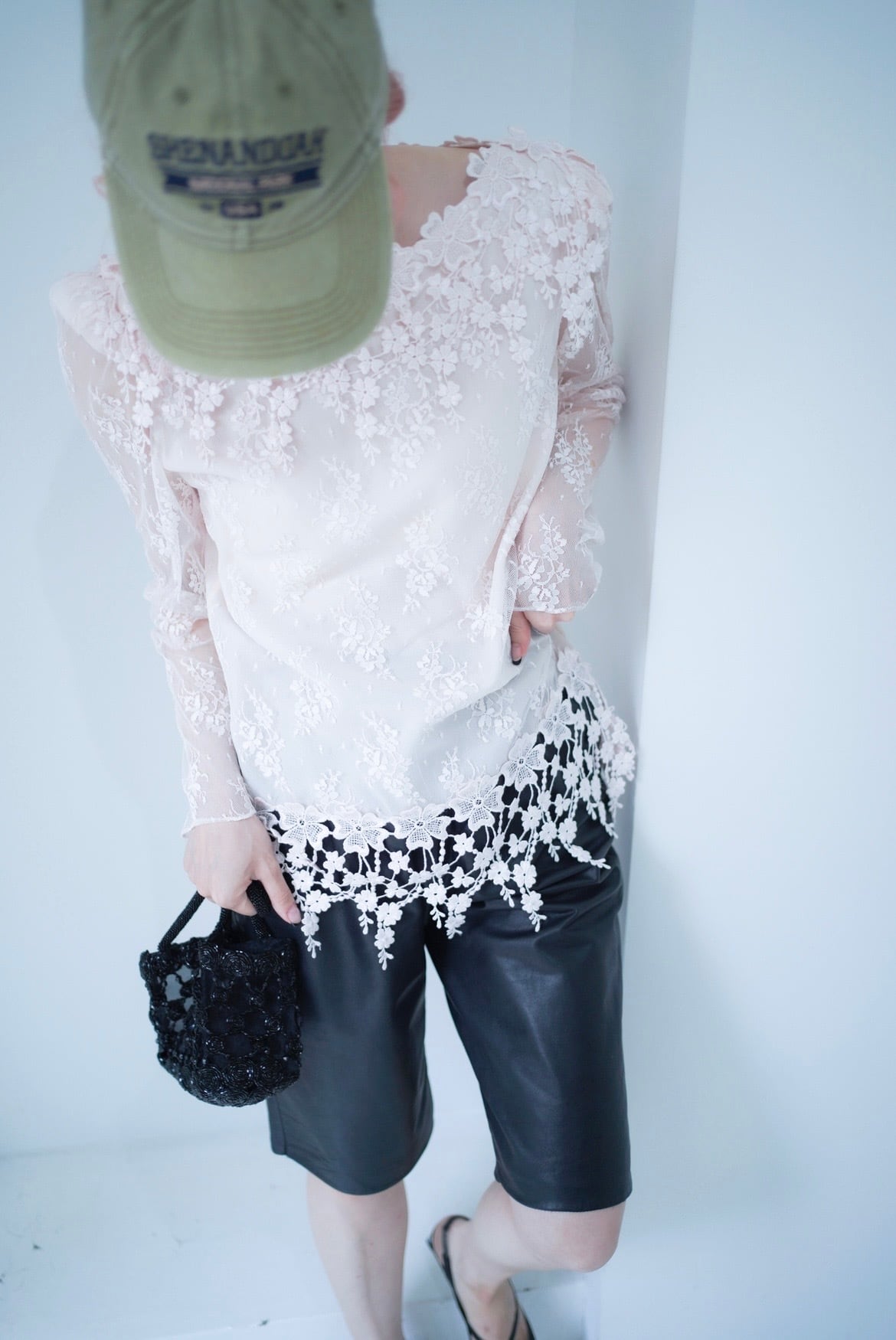 pink flower lace tops