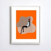 Calm in the Steam 女性がととのうサウナアート 癒しの空間作りに 北欧テイスト インテリアポスター A3ポスター