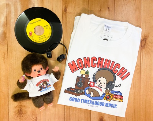 モンチッチ　おそろいTシャツ　MUSIC　ホワイト