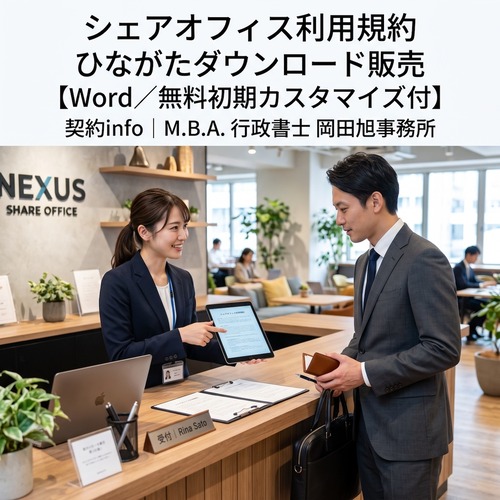 【Word／無料初期カスタマイズ付】シェアオフィス利用規約