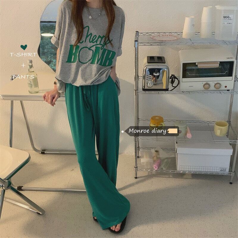 カジュアルスタイルスタンダードサマーTシャツ パンツ レトロ 夏物 モンロー89360993873