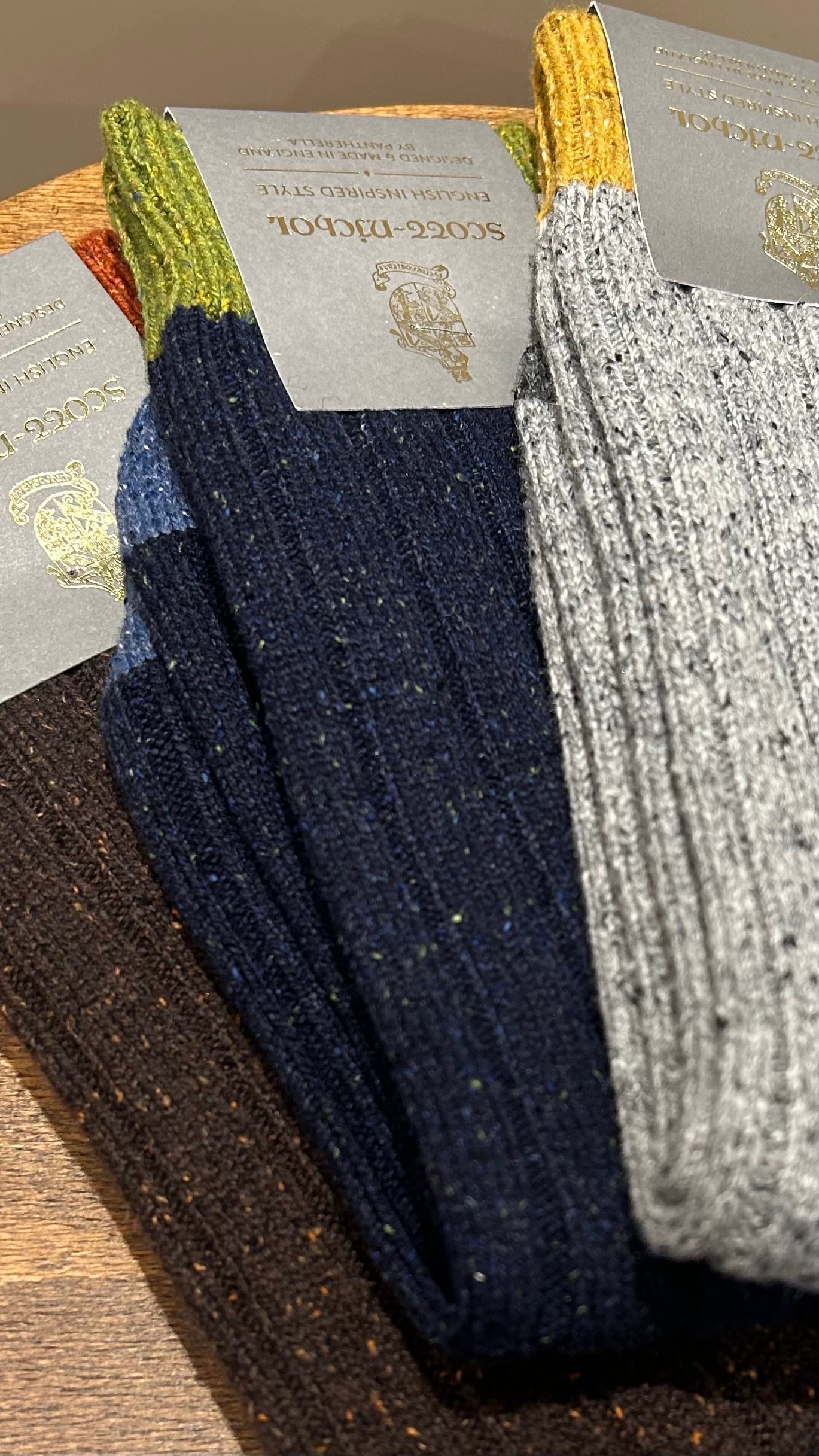 PANTHERELLA 2リブ コントラストヒール&トゥ ウールソックス YS1025 【MENS】