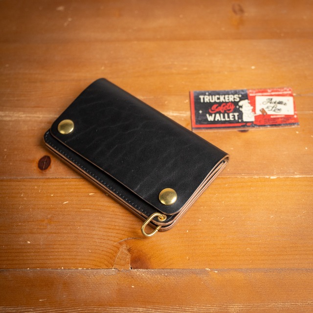 【Additive and Line】Middle Tracker Wallet MTW-004 Maryam Horse Butt 3層 トラッカーウォレット ミドル 馬革 茶芯黒  ⑮