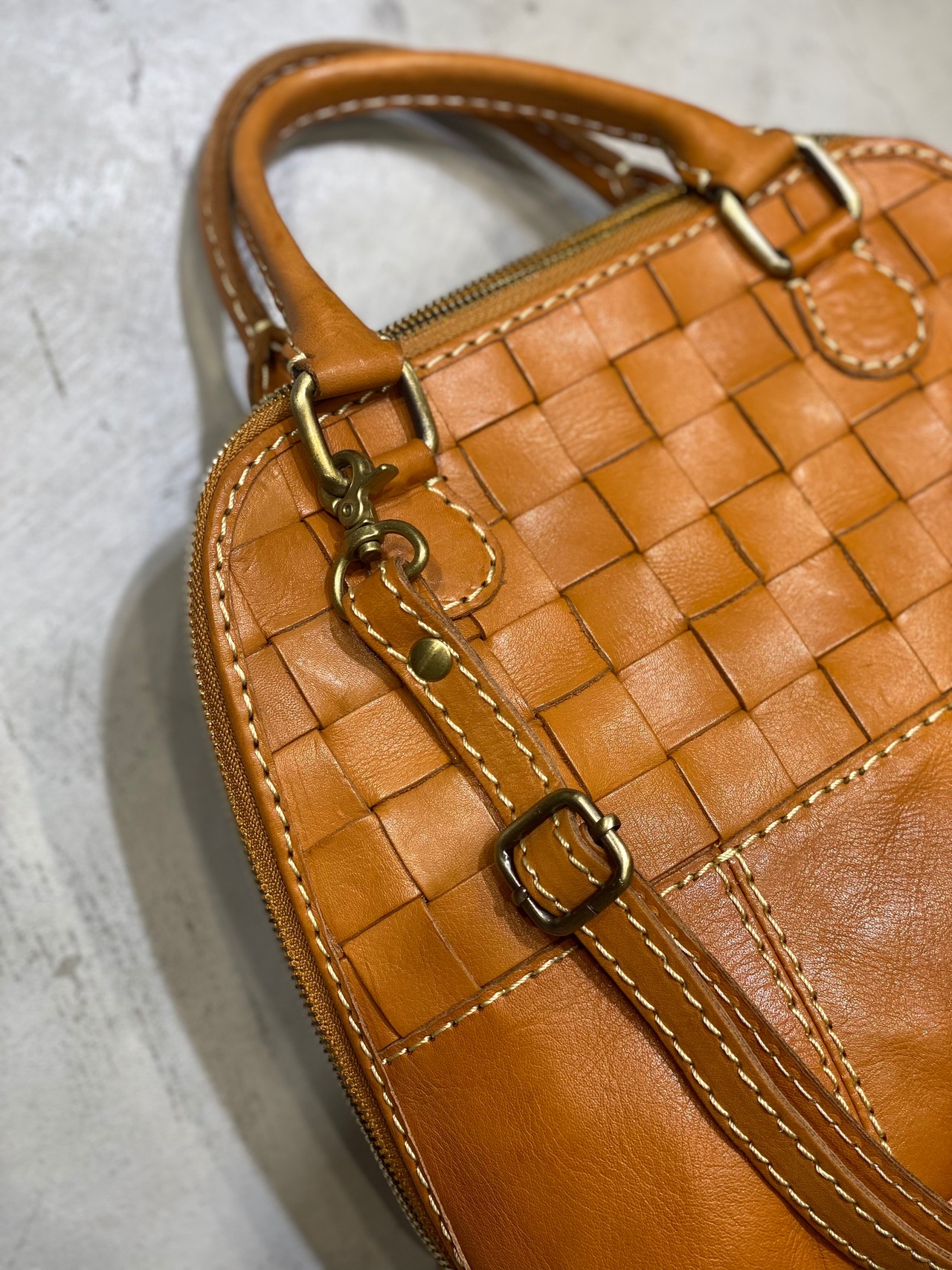 Cow leather 2way bag / wf