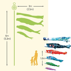 風舞ガーデンセット　３M８点セット（徳永鯉のぼり）