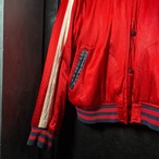 90s USA製　POLO SPORT レーヨンサテンスタジャン　赤　ポロスポーツ　スクリプトロゴ