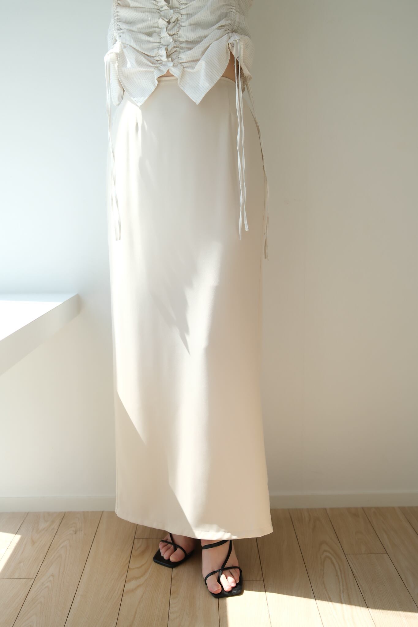 ànuke Georgette Pencil Skirt ジョーゼットペンシルスカート Ivory